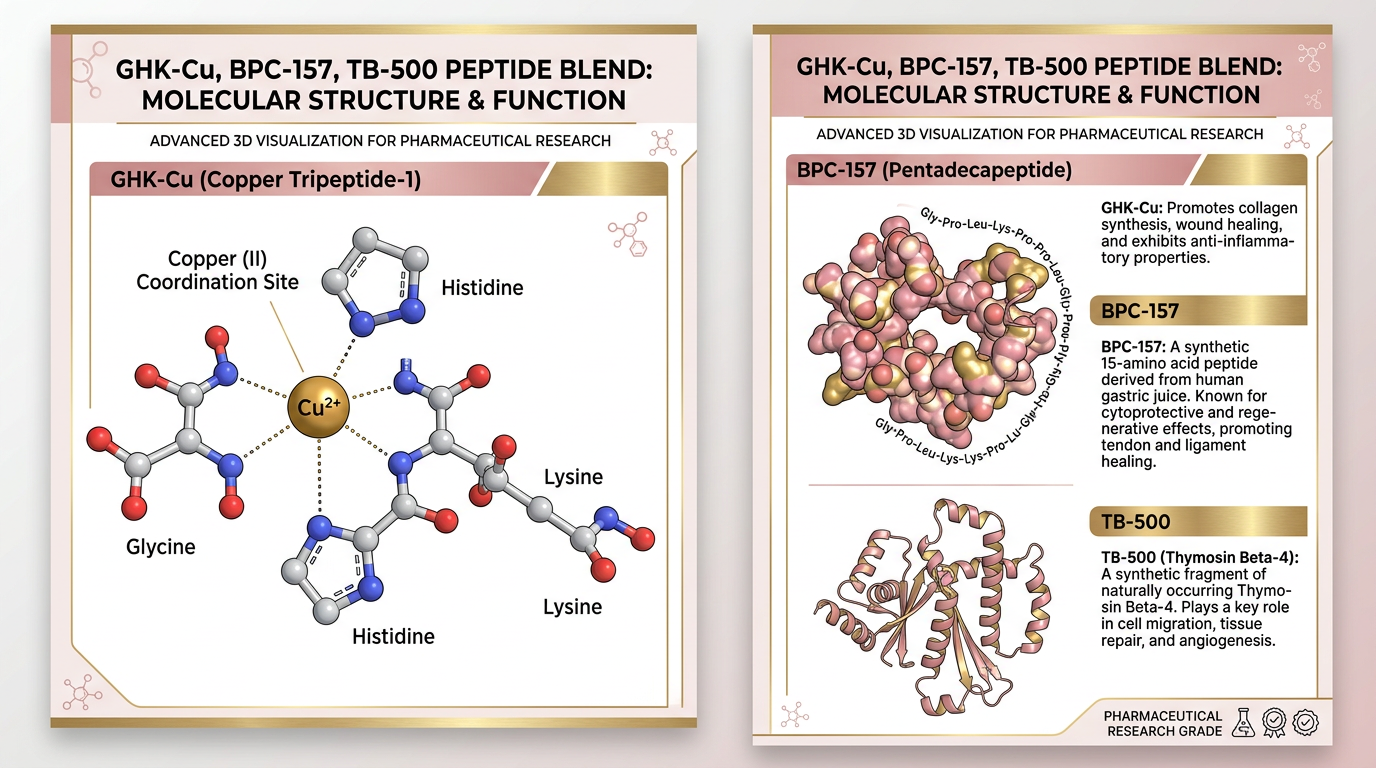 GHK-Cu copper tripeptide — Glycine-Histidine-Lysine with Cu²⁺ coordination complex