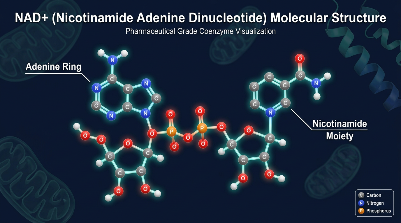 NAD⁺ (Nicotinamide Adenine Dinucleotide) — cellular coenzyme structure
