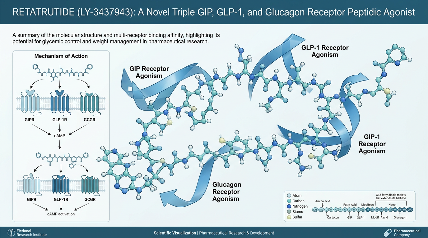 Retatrutide (LY-3437943) — triple-receptor peptide agonist structure